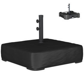 Garden Parasol Base 176 lbs Sand Filled Heavy Duty Stand for Cantilever Umbrellas and 1.9" Poles Black