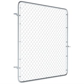 Garden Gate Chain Link Fence Gate, Galvanized Steel Garden Door for Yard Entrance Way, 70.9 x 70.9 in., Silver
