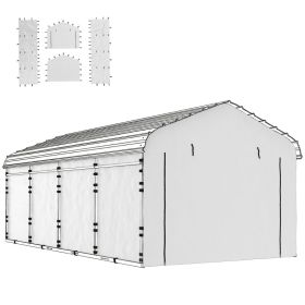 Carport Replacement Sidewall Panel for 10 x 15 Carports, UPF50+ Waterproof Replacement Side Wall Cover, White