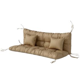 4-Piece Back and Seat Cushion Pillows Replacement and Pillows, Patio Chair Cushions Set with Ties, khaki