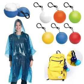 2 Balls Random Colours,Disposable Raincoat Adults Hood Poncho Ball Rain Coat Waterproof